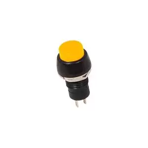 Выключатель-кнопка 250V 2А (2с) OFF-(ON) Б/Фикс желтая Micro (PBS-20В) REXANT